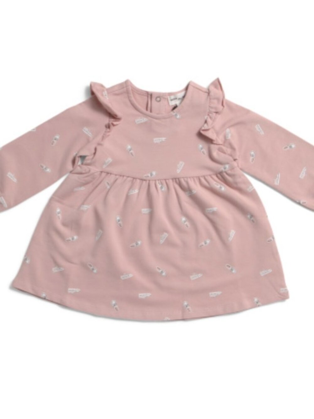 NWT MILES THE LABEL Infant Girls Sneaker Print Knit Organic Cotton Pink Dress